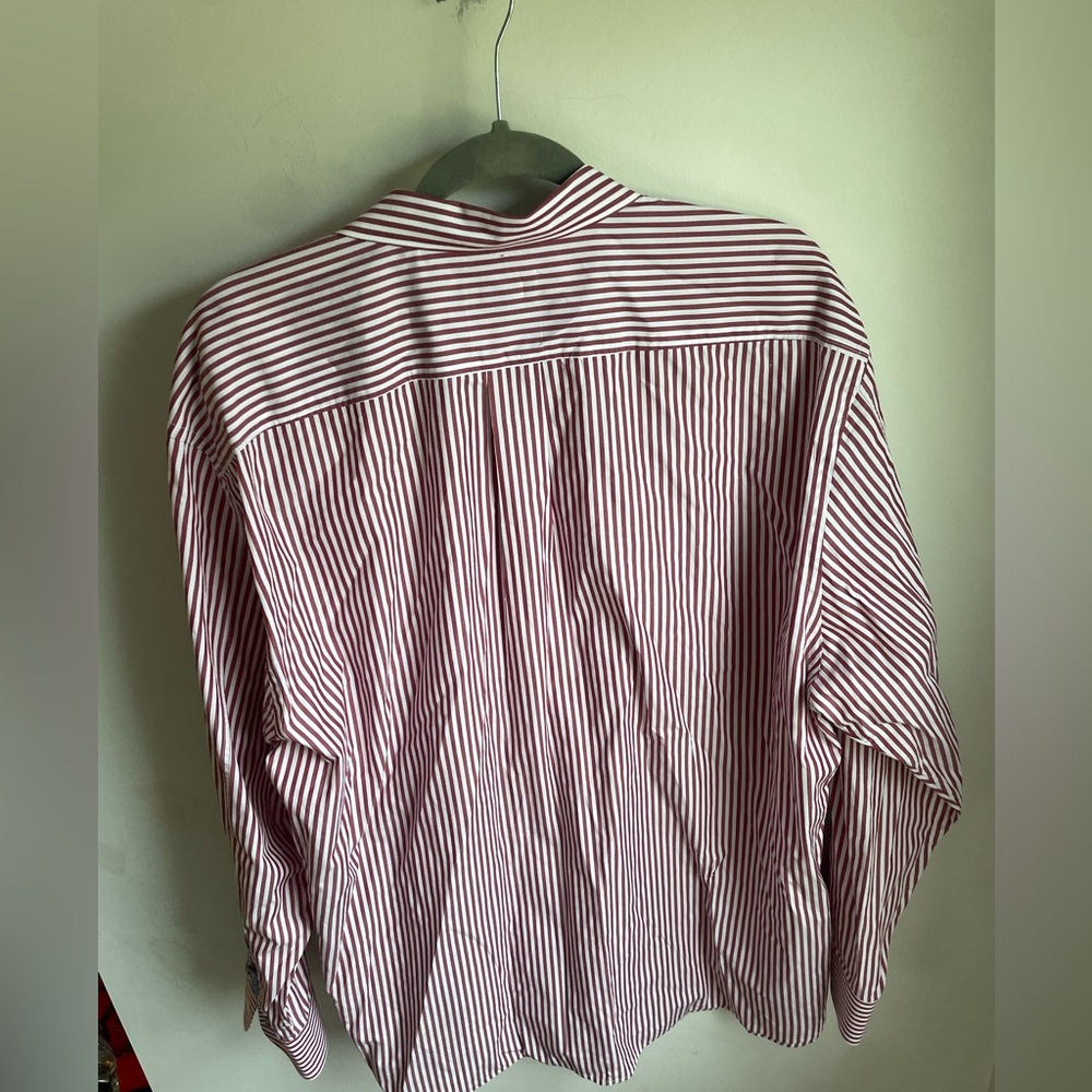 Tommy Bahama 100% Cotton Red and White Striped Button Down Business Shirt XXL - Picture 3 of 6
